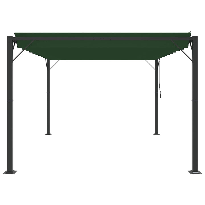 Gazebo Med Louvred Tak Grön 3 X 4 X 2,14 M Duk Och Aluminium