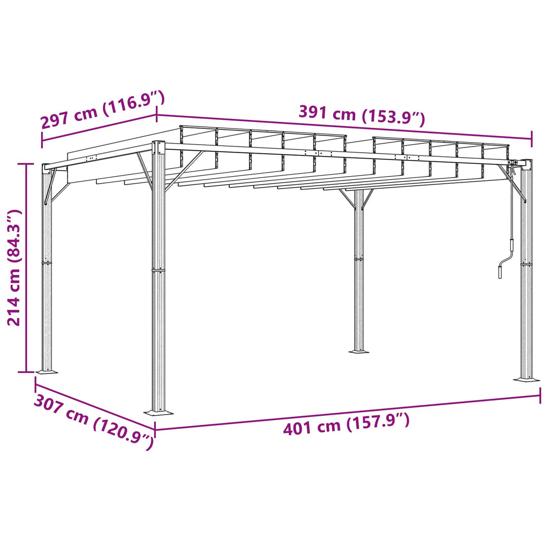 Gazebo Med Louvred Tak Grön 3 X 4 X 2,14 M Duk Och Aluminium