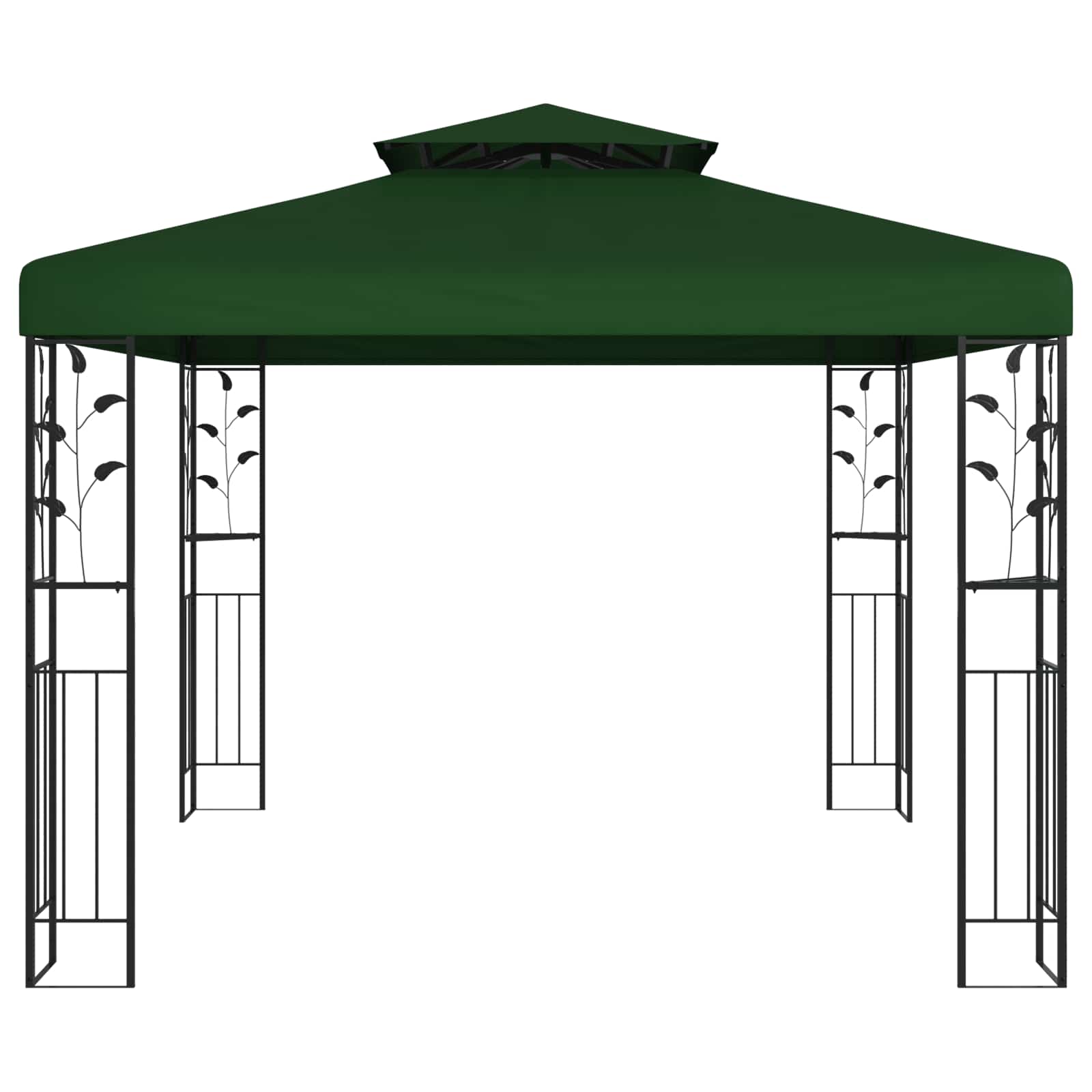 Paviljong 3 X 3 X 2,68 M Grön Polyester Och Stål