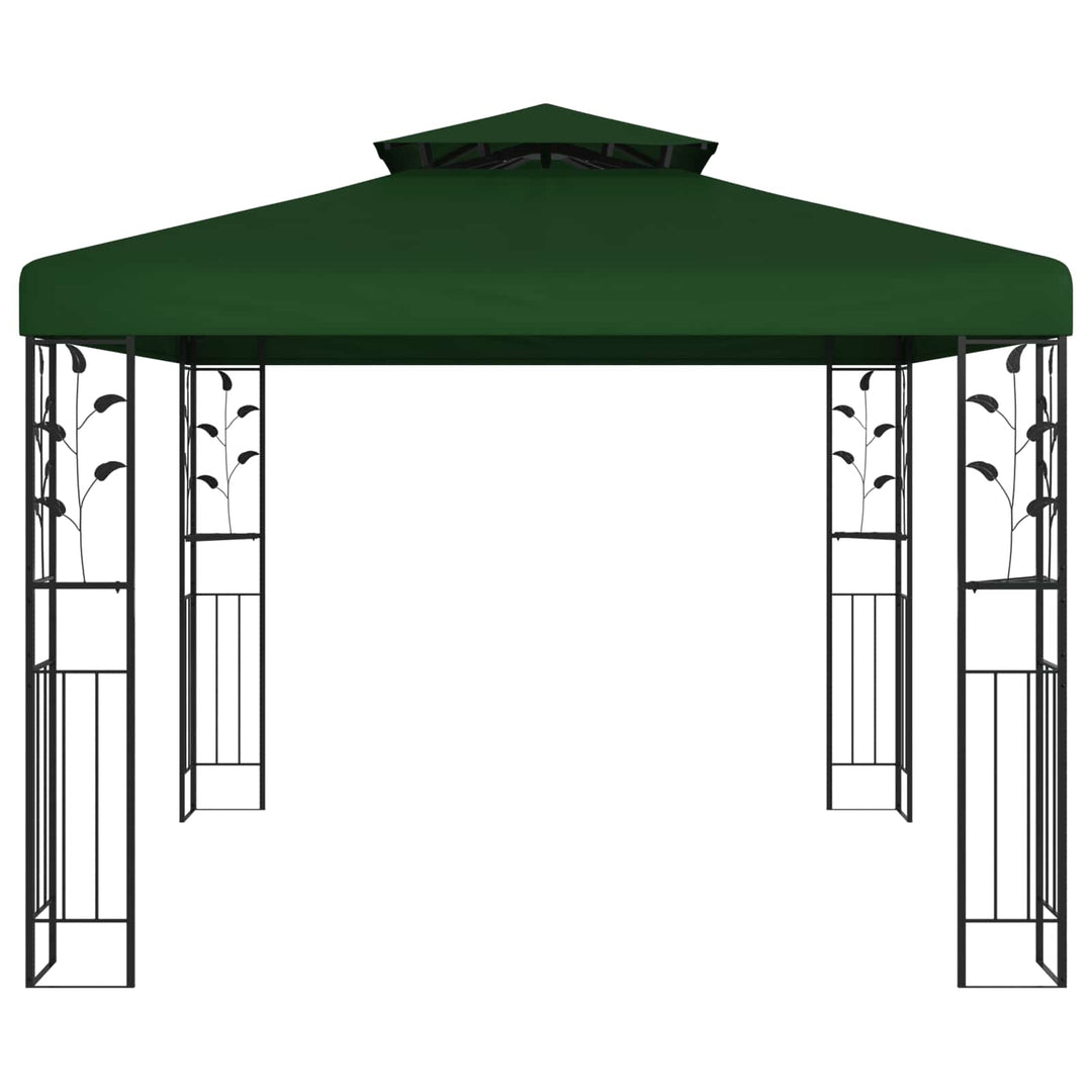 Paviljong 3 X 3 X 2,68 M Grön Polyester Och Stål