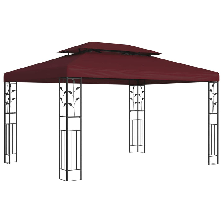 Paviljong 3,97 X 2,96 X 2,68 M Vinröd Polyester Och Stål