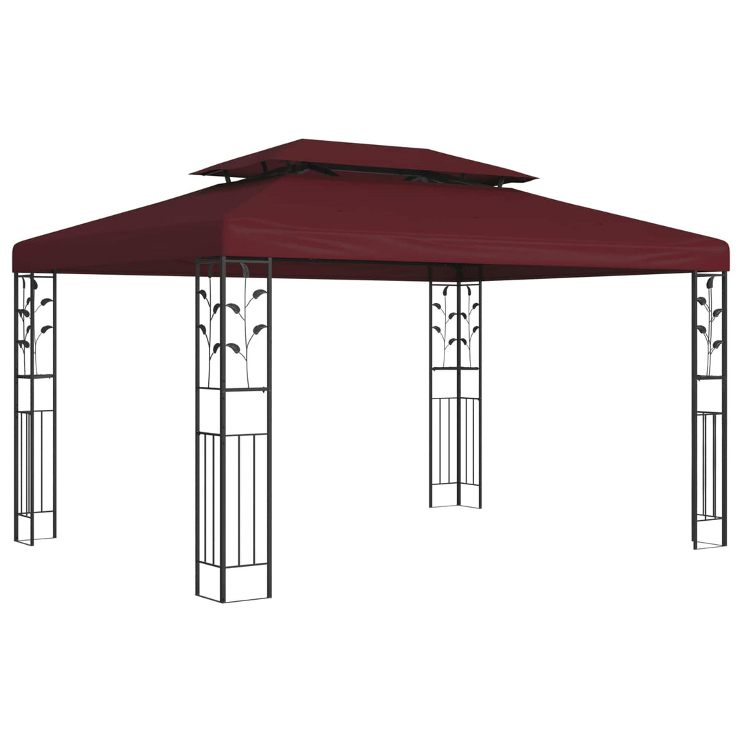 Paviljong 3,97 X 2,96 X 2,68 M Vinröd Polyester Och Stål