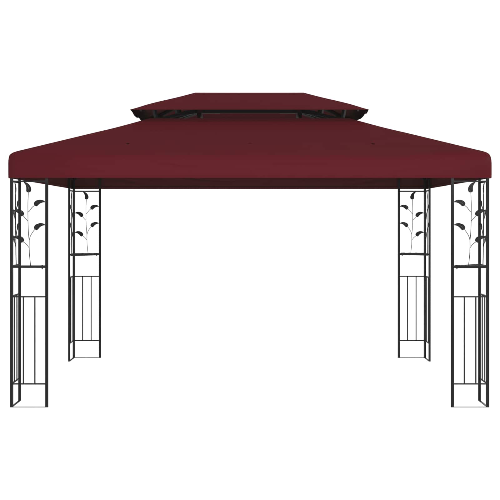 Paviljong 3,97 X 2,96 X 2,68 M Vinröd Polyester Och Stål