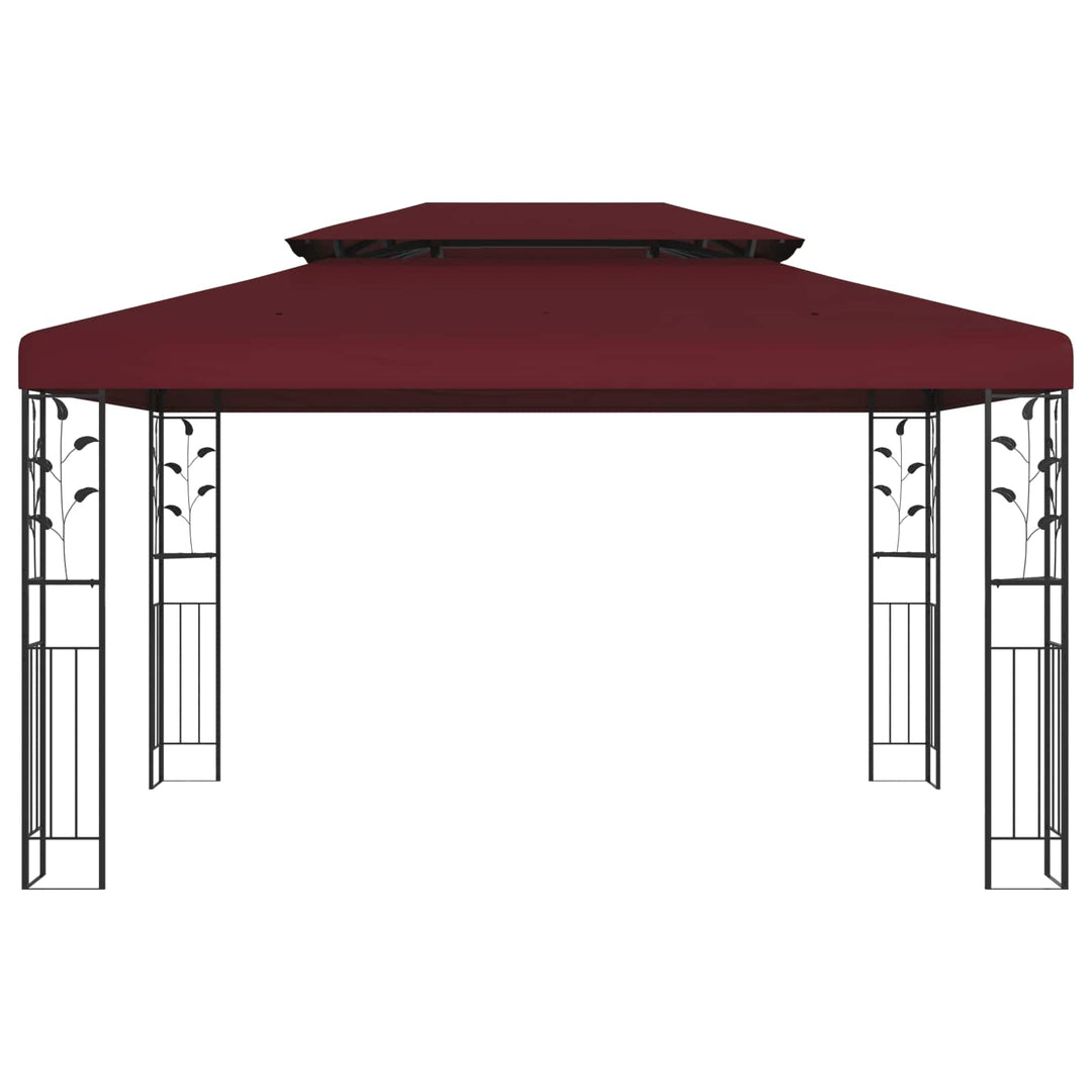 Paviljong 3,97 X 2,96 X 2,68 M Vinröd Polyester Och Stål