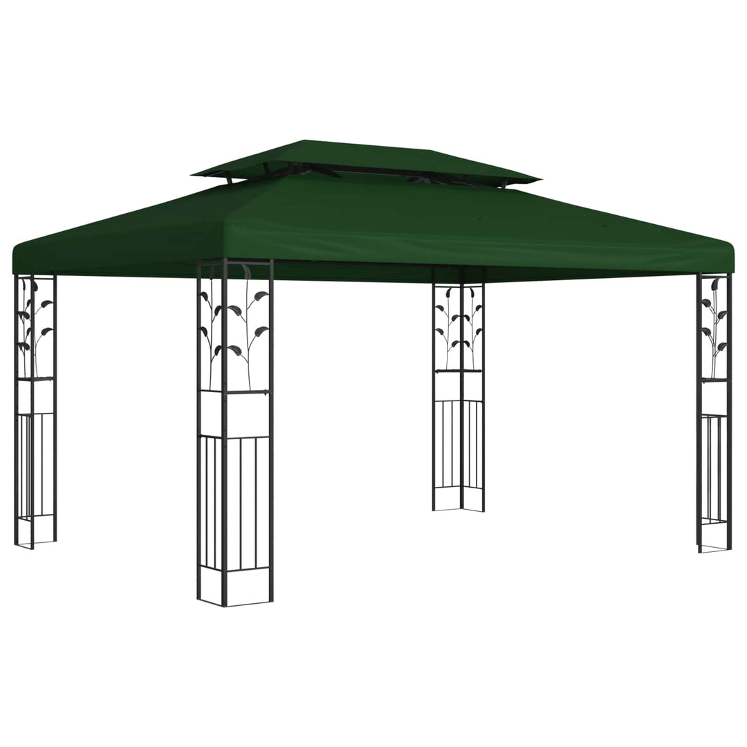 Paviljong 3,97 X 2,96 X 2,68 M Grön Polyester Och Stål