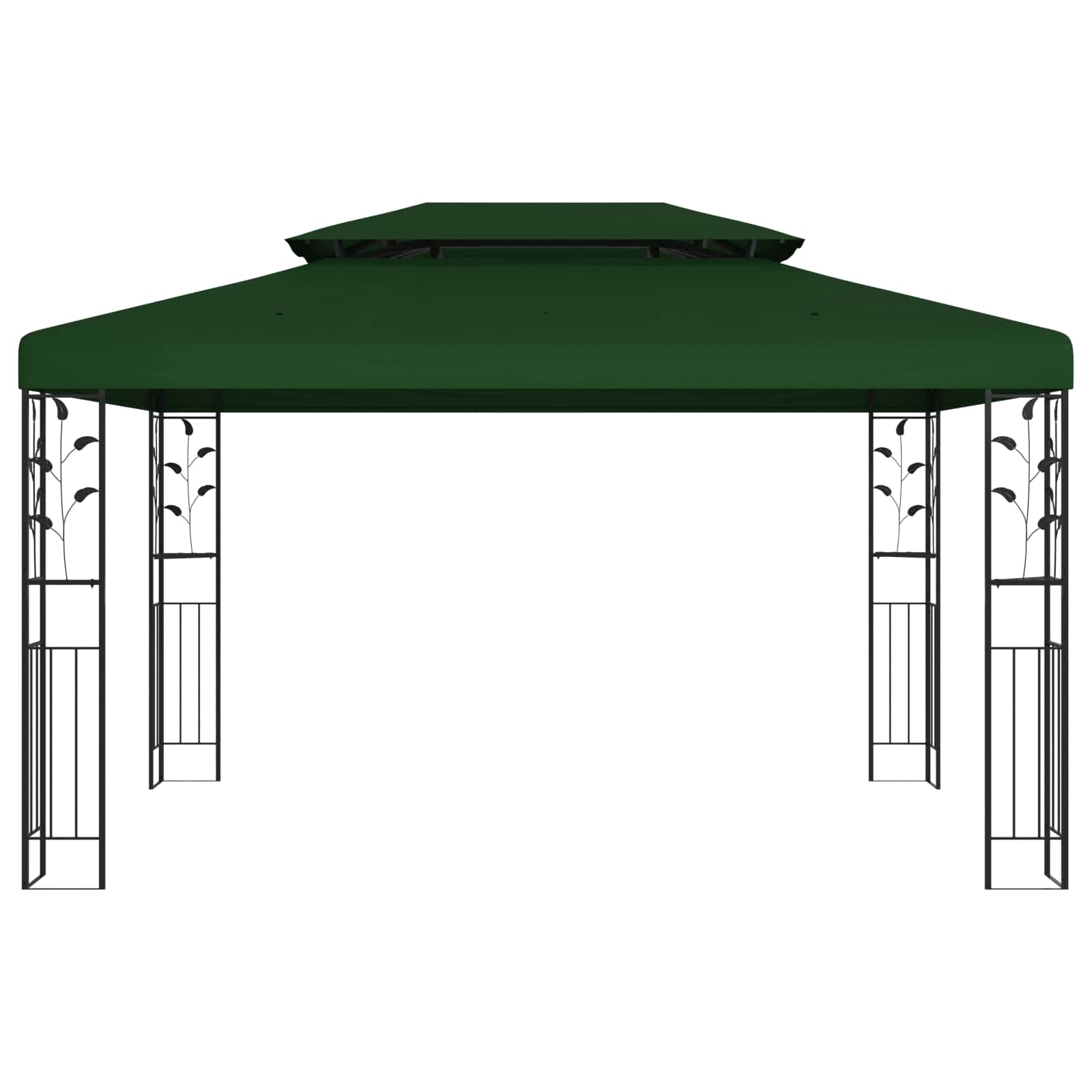 Paviljong 3,97 X 2,96 X 2,68 M Grön Polyester Och Stål