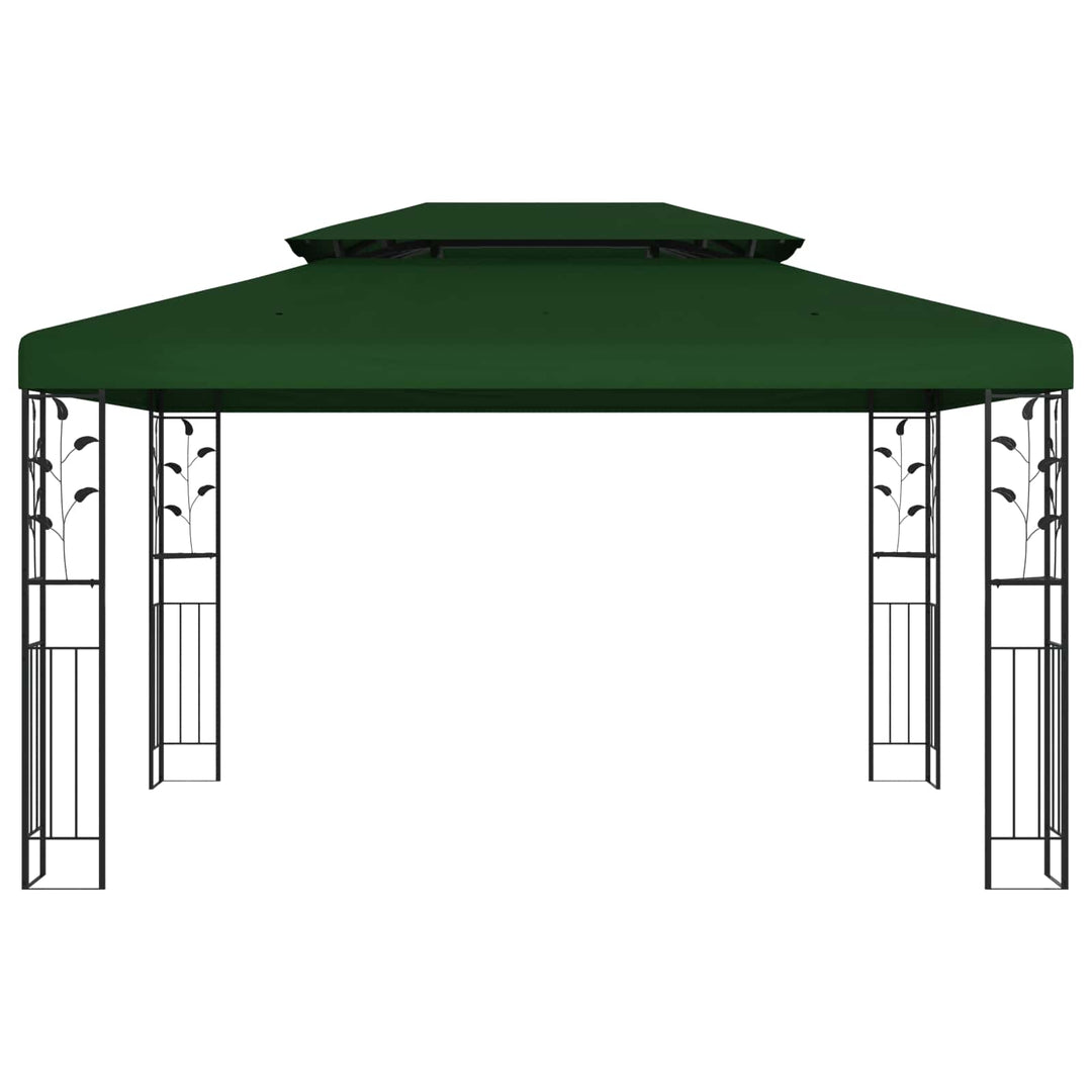 Paviljong 3,97 X 2,96 X 2,68 M Grön Polyester Och Stål