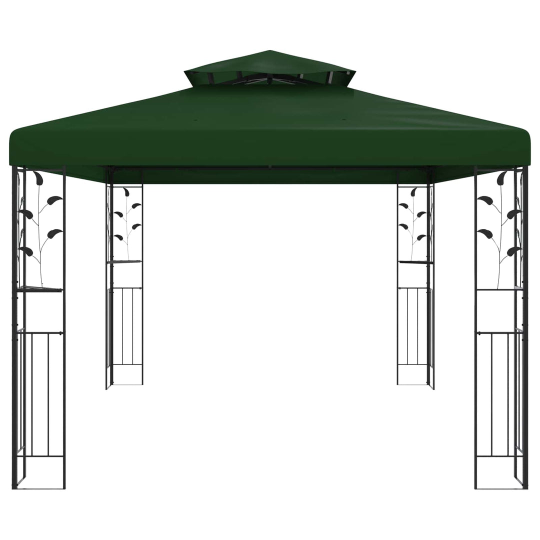 Paviljong 3,97 X 2,96 X 2,68 M Grön Polyester Och Stål