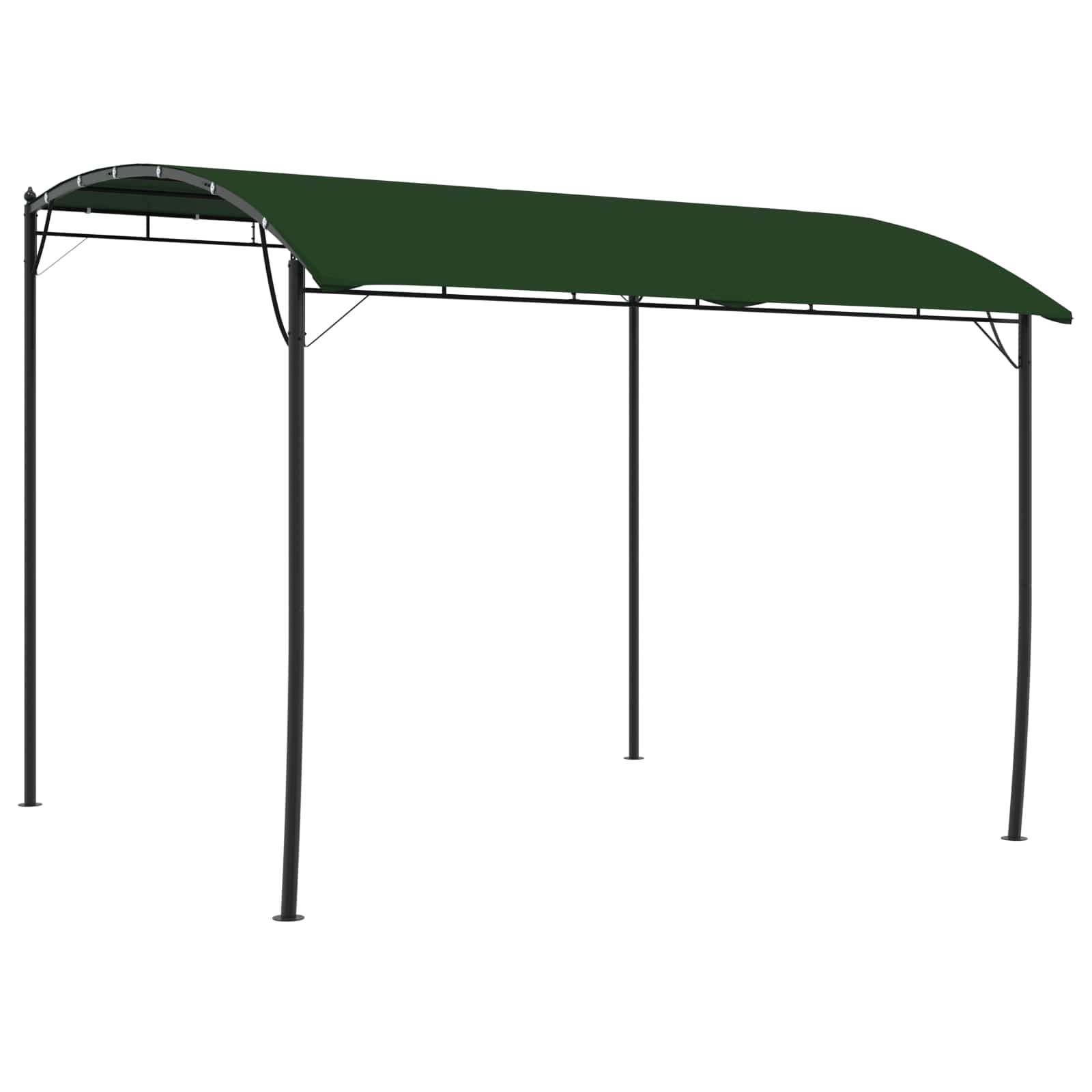 Paviljong 3 X 3 X 2,55 M Grön Duk Och Aluminium 180