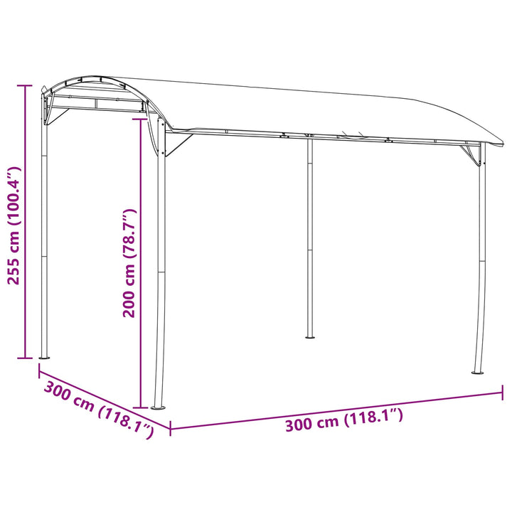 Paviljong 3 X 3 X 2,55 M Grön Duk Och Aluminium 180