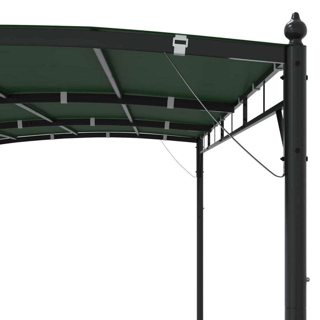 Paviljong 4 X 3 X 2,55 M Grön Duk Och Aluminium 180
