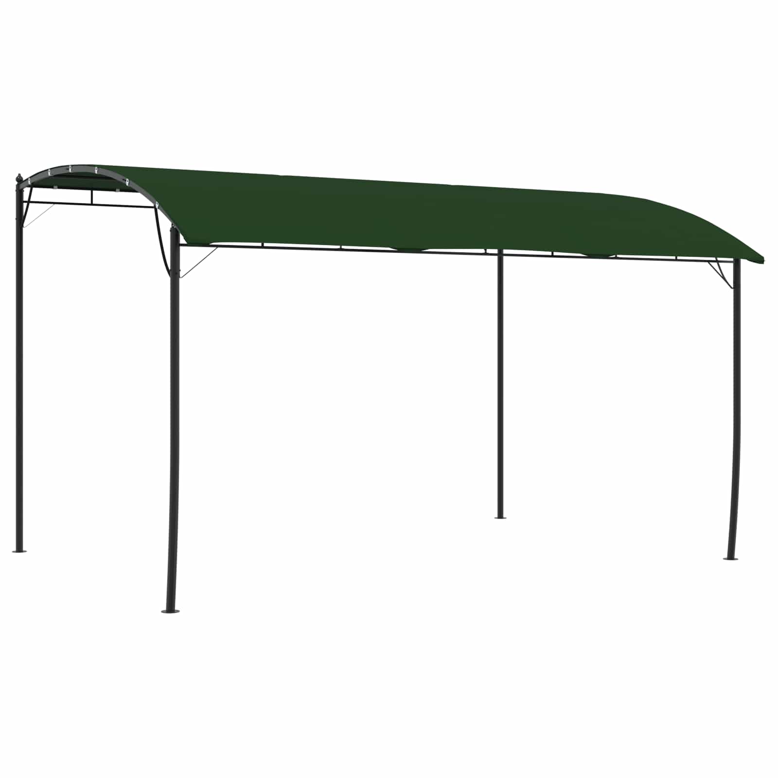 Paviljong 4 X 3 X 2,55 M Grön Duk Och Aluminium 180