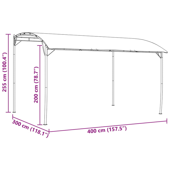 Paviljong 4 X 3 X 2,55 M Grön Duk Och Aluminium 180