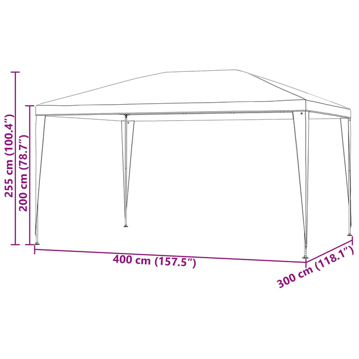 Partytält Röd 400 X 300 X 255 Cm Pe Och Stål