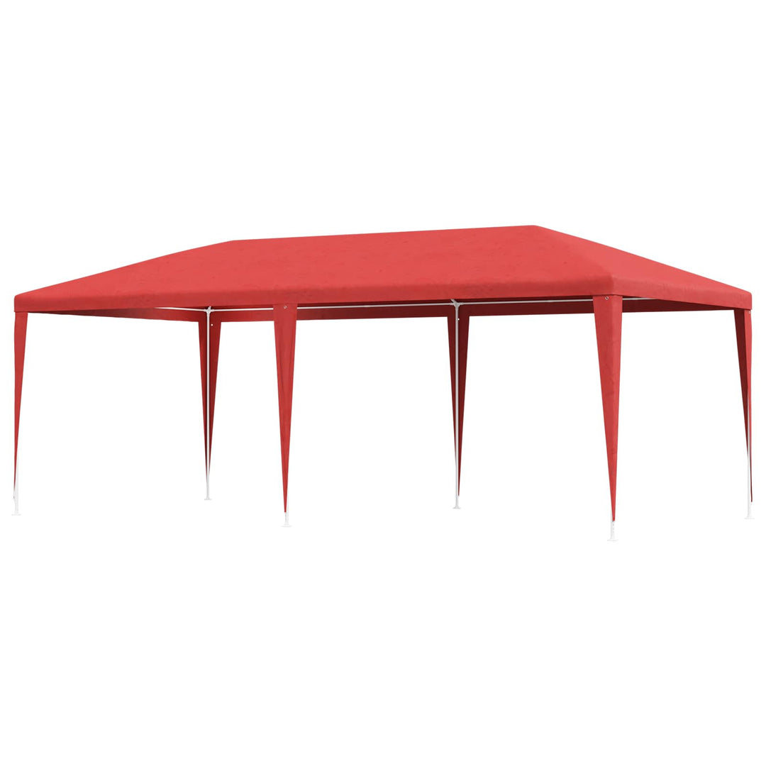 Partytält Röd 600 X 300 X 255 Cm Pe Och Stål