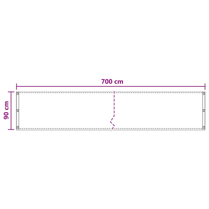 Balkong Skärm Antracit 90 X 700 Cm Hdpe Och Aluminium