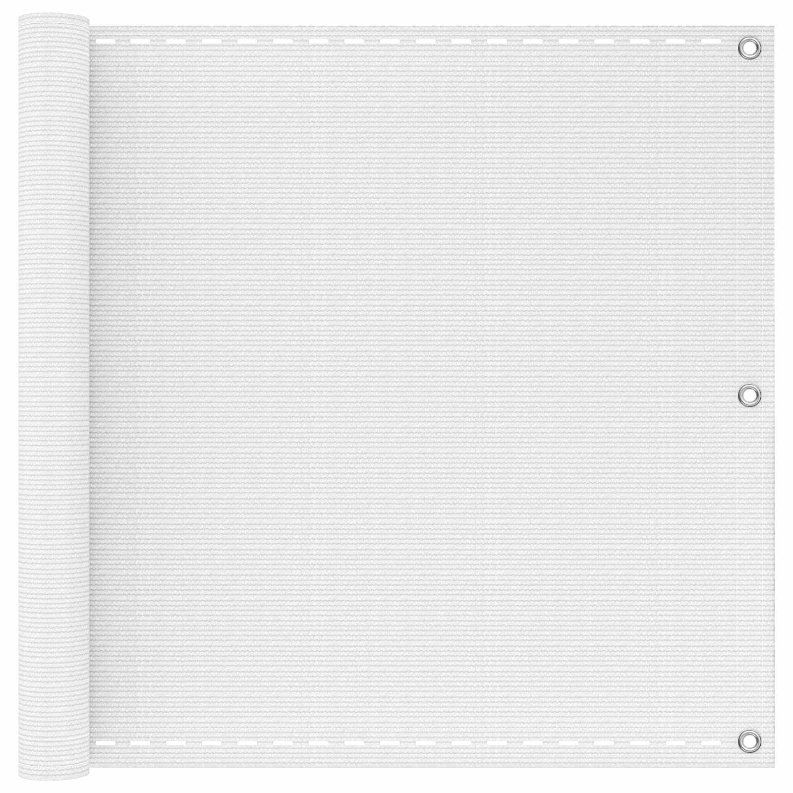 Balkong Skärm Vit 120 X 800 Cm Hdpe Och Aluminium