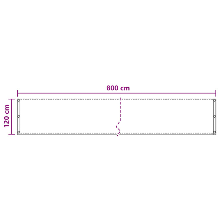 Balkong Skärm Vit 120 X 800 Cm Hdpe Och Aluminium