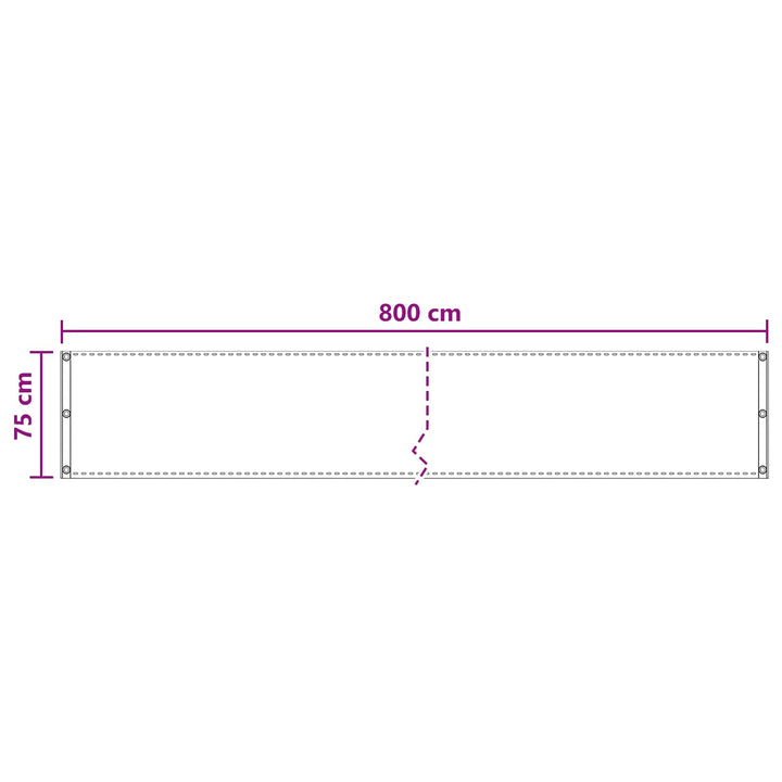 Balkong Skärm Svart 75 X 800 Cm Hdpe Och Aluminium