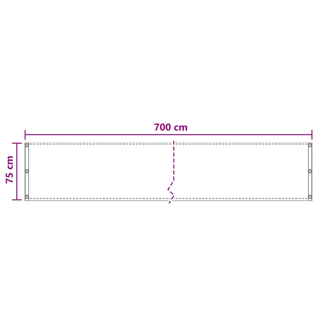 Balkong Skärm Brun 75 X 700 Cm Hdpe Och Aluminium
