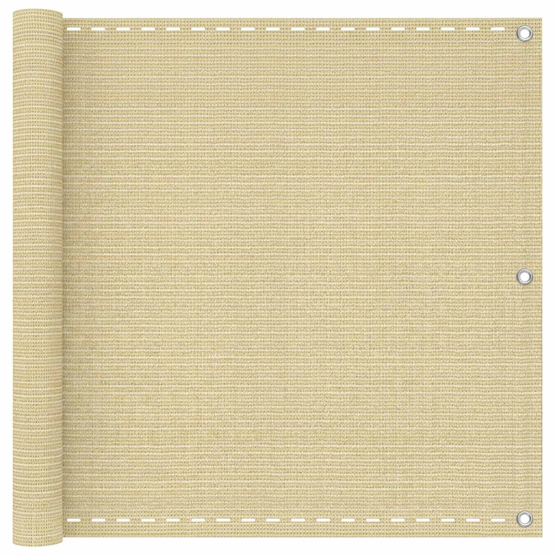 Balkong Skärm Beige 75 X 1000 Cm Hdpe Och Aluminium