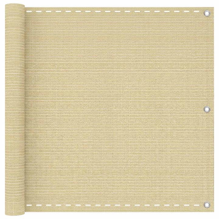 Balkong Skärm Beige 90 X 800 Cm Hdpe Och Aluminium