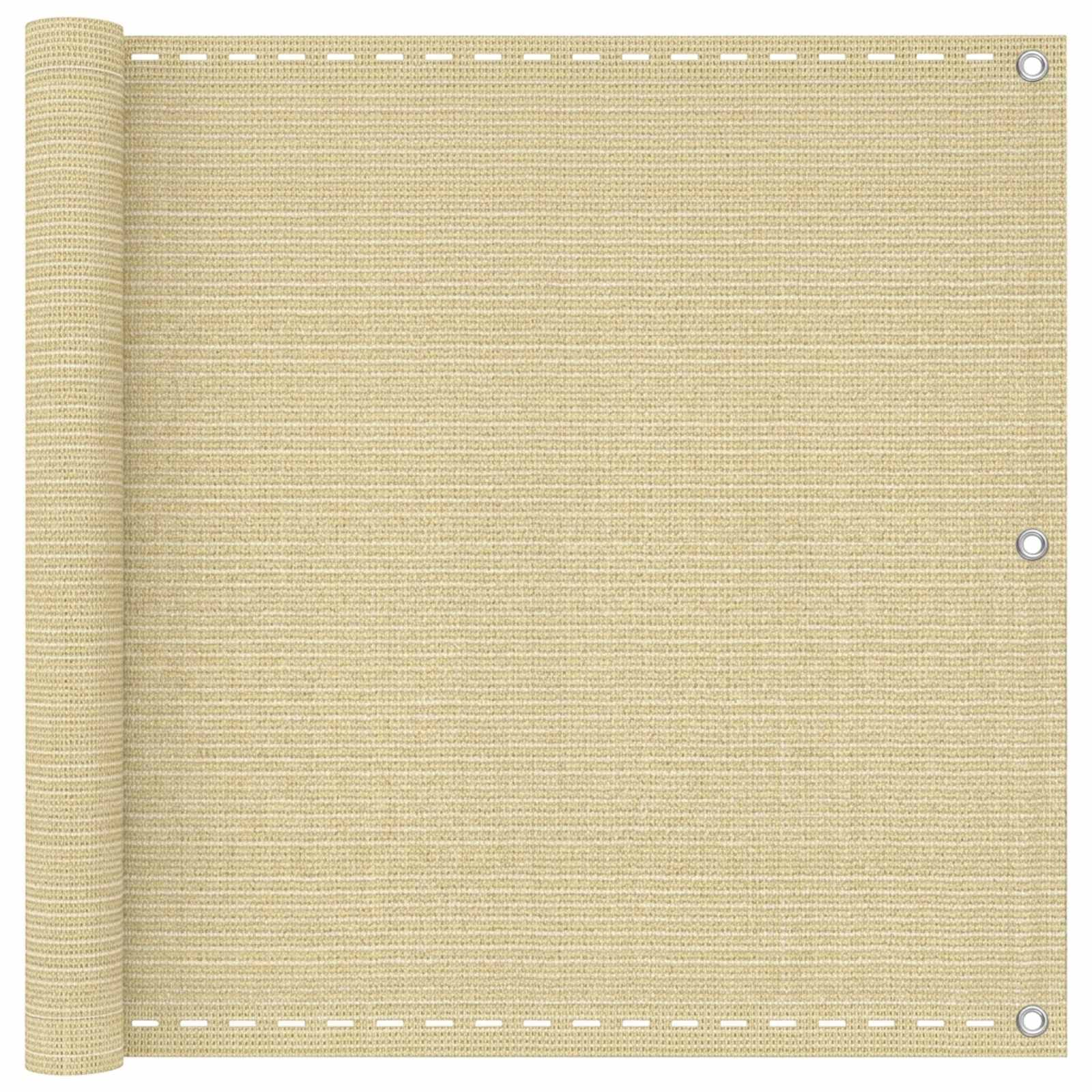 Balkong Skärm Beige 120 X 700 Cm Hdpe Och Aluminium