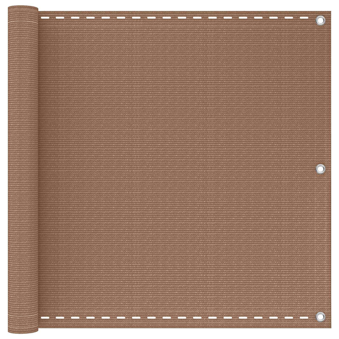 Balkong Skärm Taupe 120 X 1000 Cm Hdpe Och Aluminium