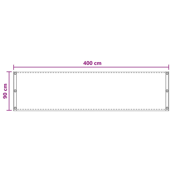 Balkong Skärm Ljusgrå 90 X 400 Cm Hdpe Och Aluminium