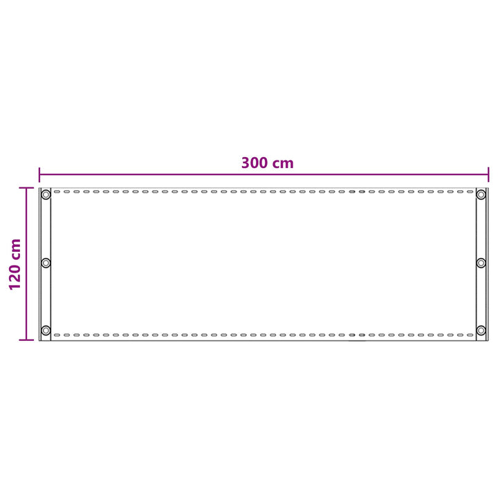 Balkong Skärm Ljusgrå 120 X 300 Cm Hdpe Och Aluminium