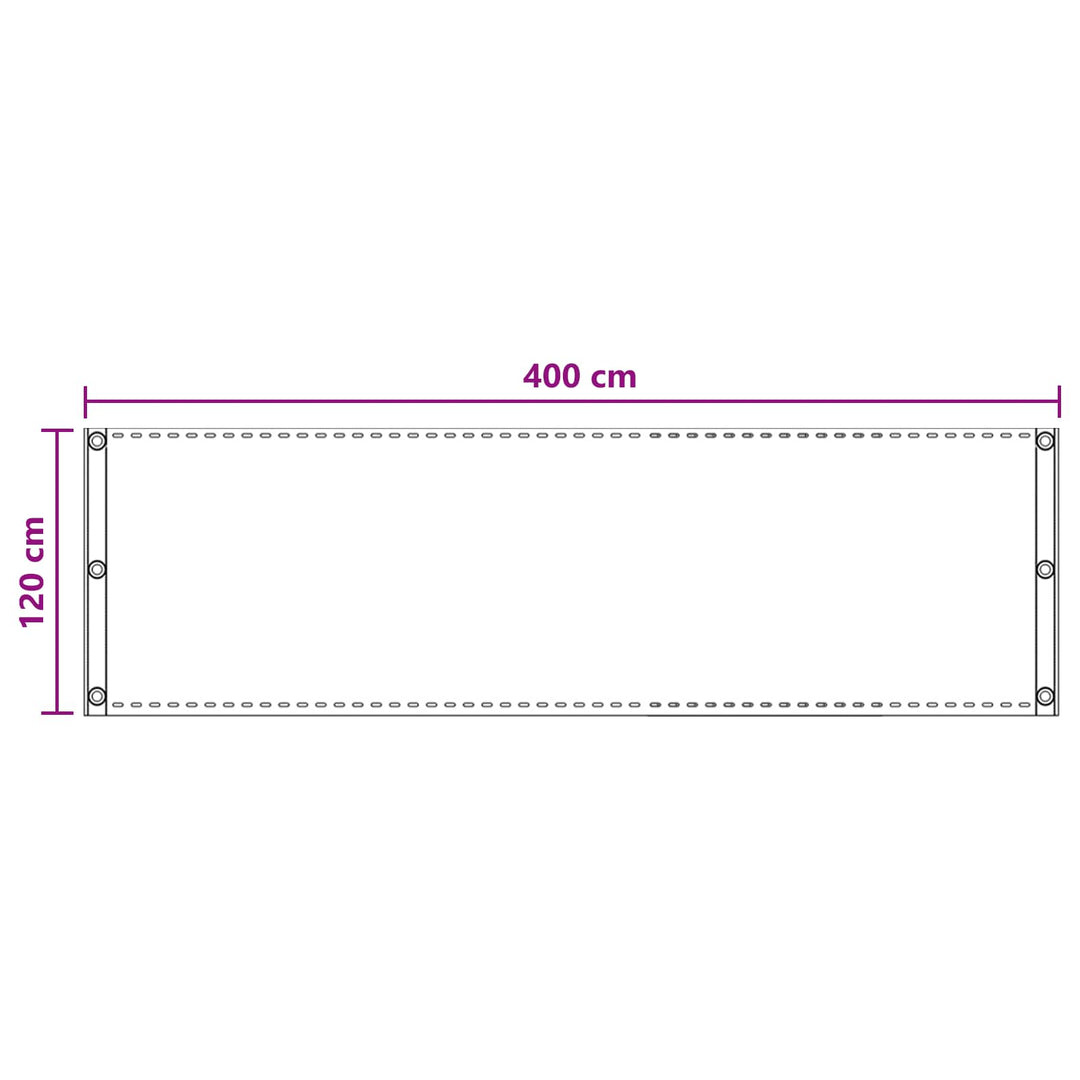 Balkong Skärm Ljusgrå 120 X 400 Cm Hdpe Och Aluminium