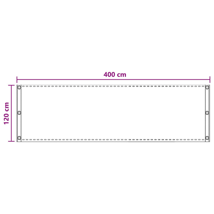 Balkong Skärm Ljusgrå 120 X 400 Cm Hdpe Och Aluminium