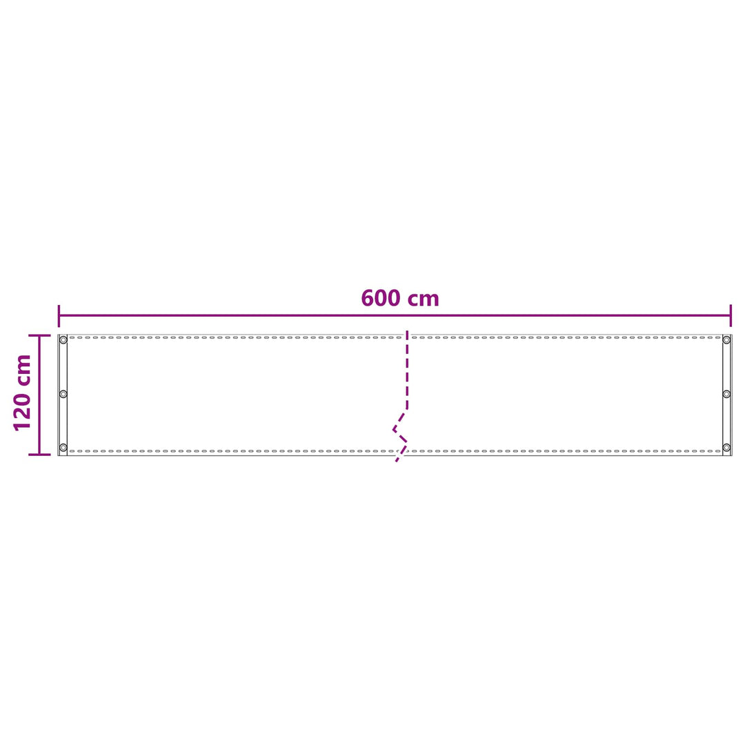 Balkong Skärm Ljusgrå 120 X 600 Cm Hdpe Och Aluminium