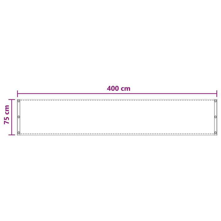 Balkong Skärm Sand 75 X 400 Cm Hdpe Och Aluminium
