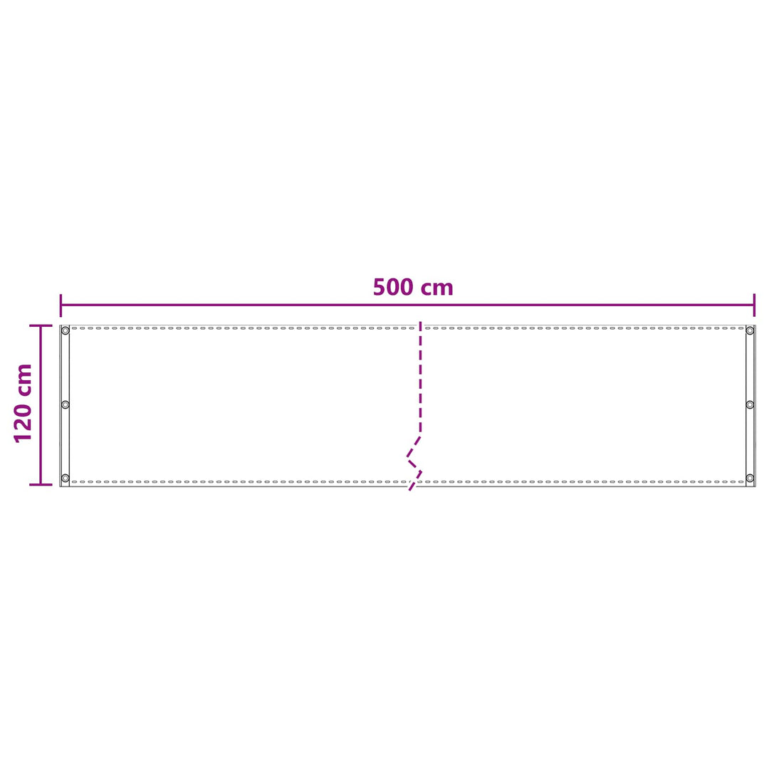 Balkong Skärm Sand 120 X 500 Cm Hdpe Och Aluminium