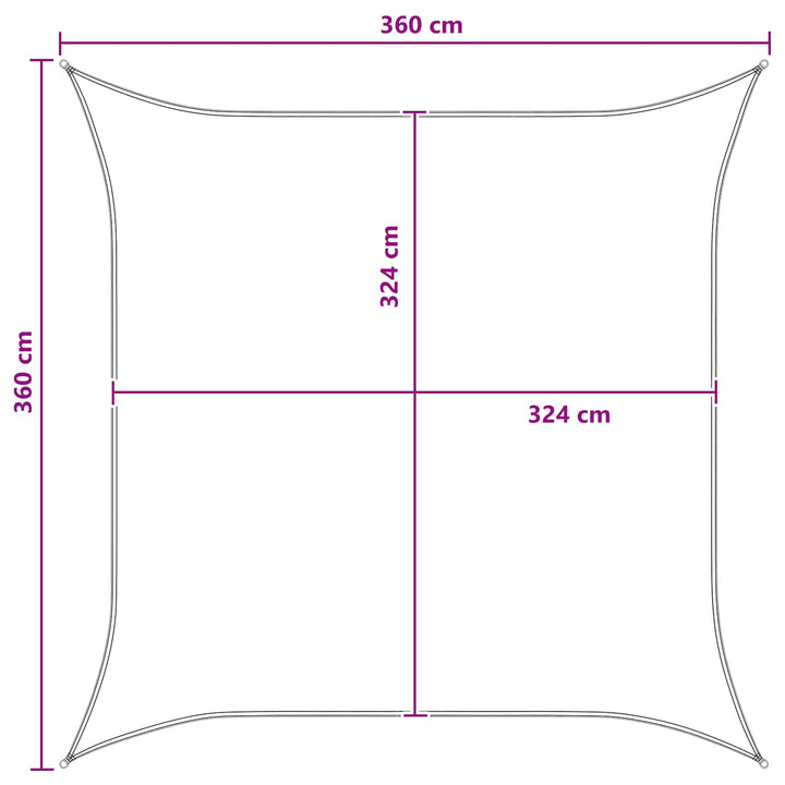 Solsätt Segel Antracit Och Vitt 3,6 X 3,6 M Hdpe