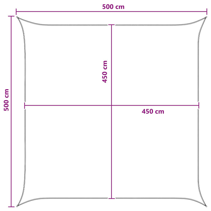 Solsätt Segel Antracit Och Vitt 5 X 5 M Hdpe