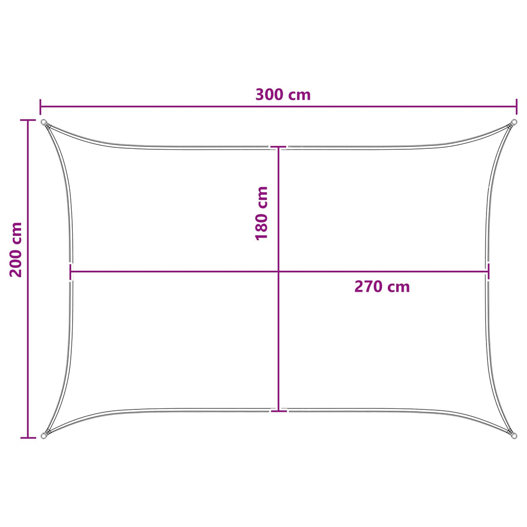 Solsätt Segel 2 X 3 M Hdpe Rektangulär Antracit Och Vitt