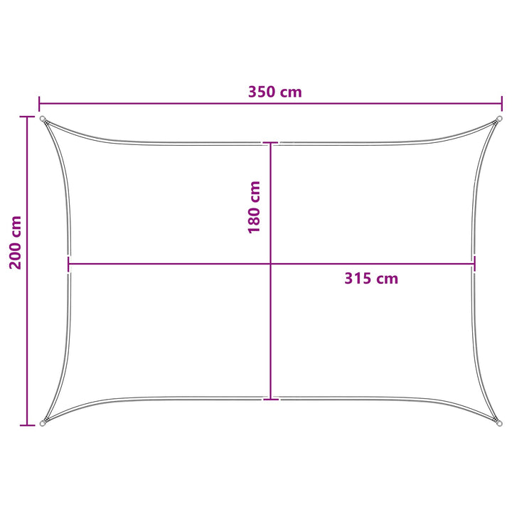 Solsätt Segel 2 X 3,5 M Hdpe Rektangulär Antracit Och Vitt