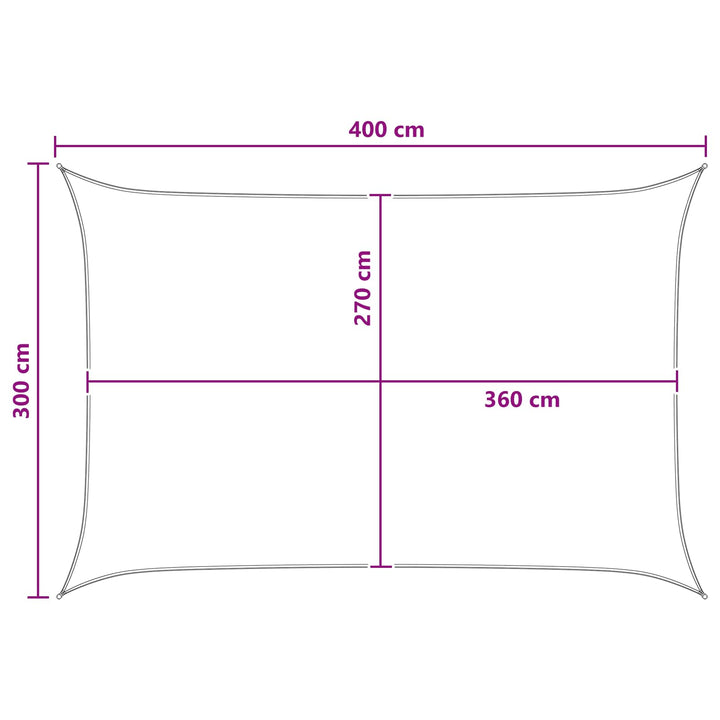 Solsätt Segel 3 X 4 M Hdpe Rektangulär Antracit Och Vitt