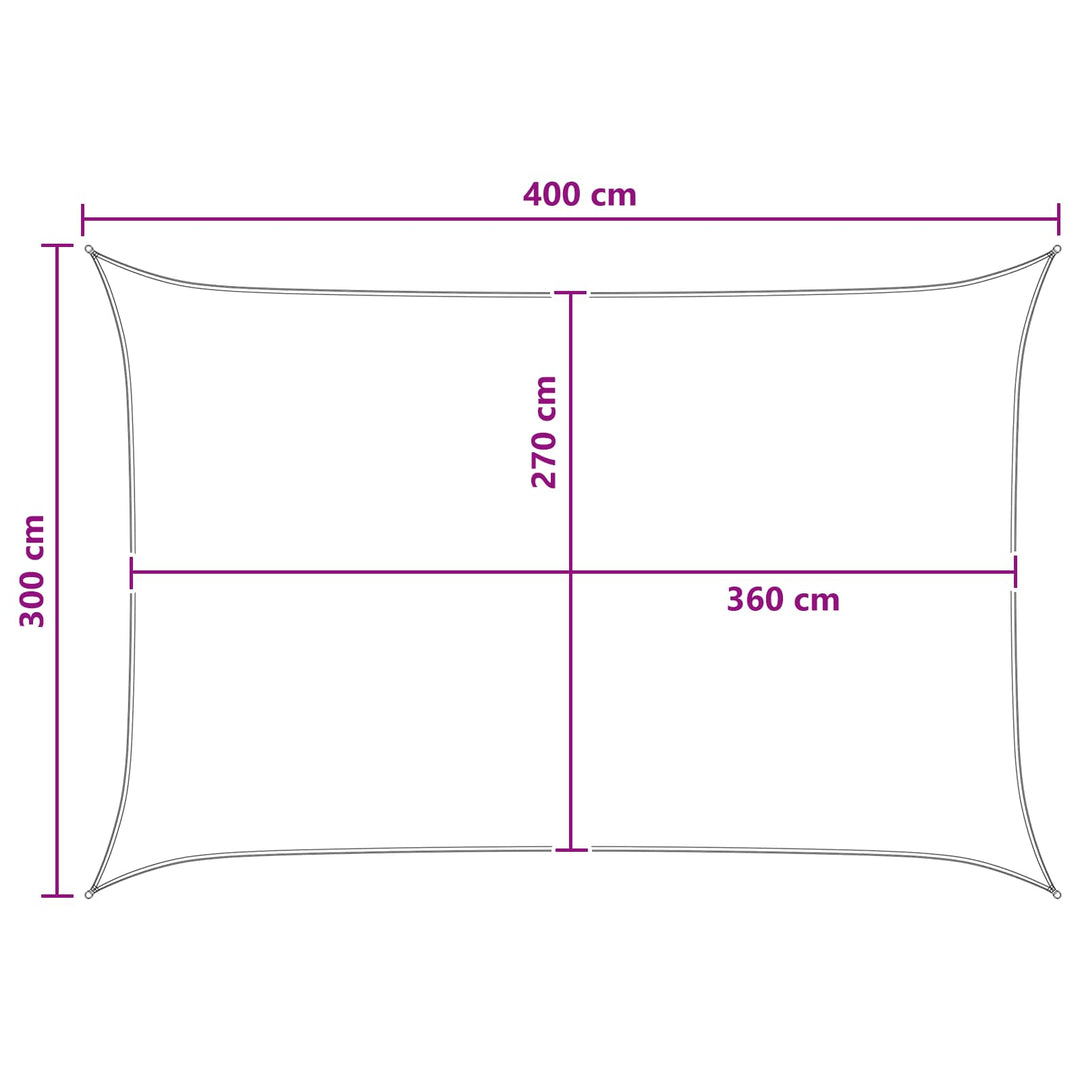 Solsätt Segel 3 X 4 M Hdpe Rektangulär Antracit Och Vitt