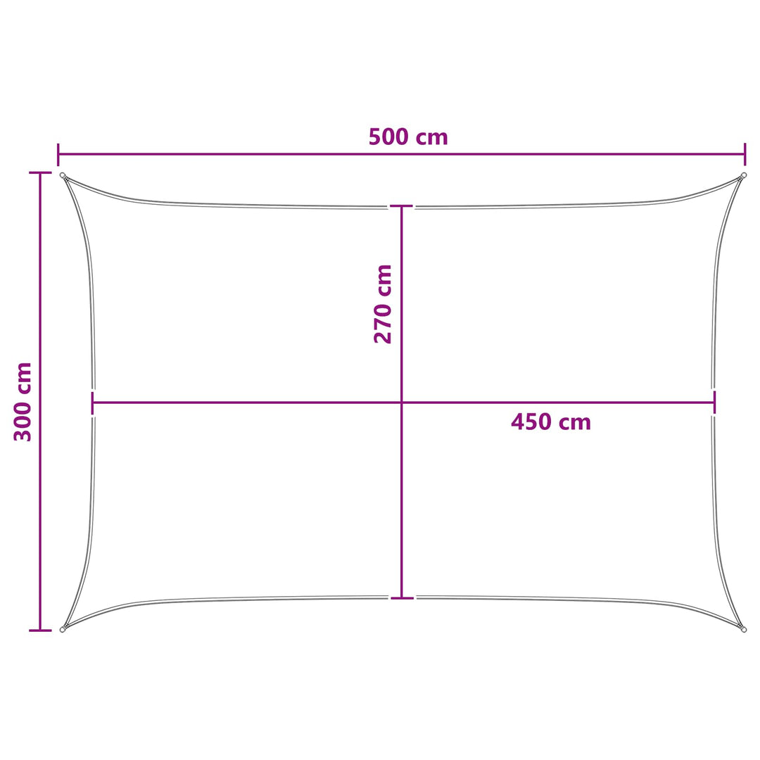 Solsätt Segel 3 X 5 M Hdpe Rektangulär Antracit Och Vitt