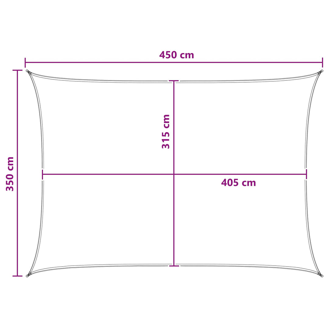 Solsätt Segel 3,5 X 4,5 M Hdpe Rektangulär Antracit Och Vitt
