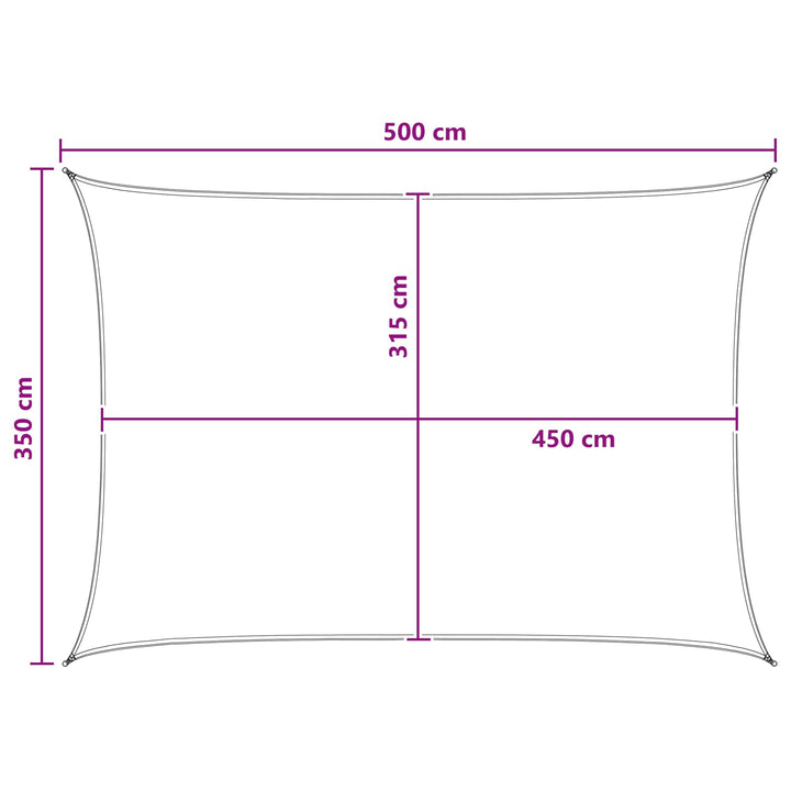 Solsätt Segel 3,5 X 5 M Hdpe Rektangulär Antracit Och Vitt