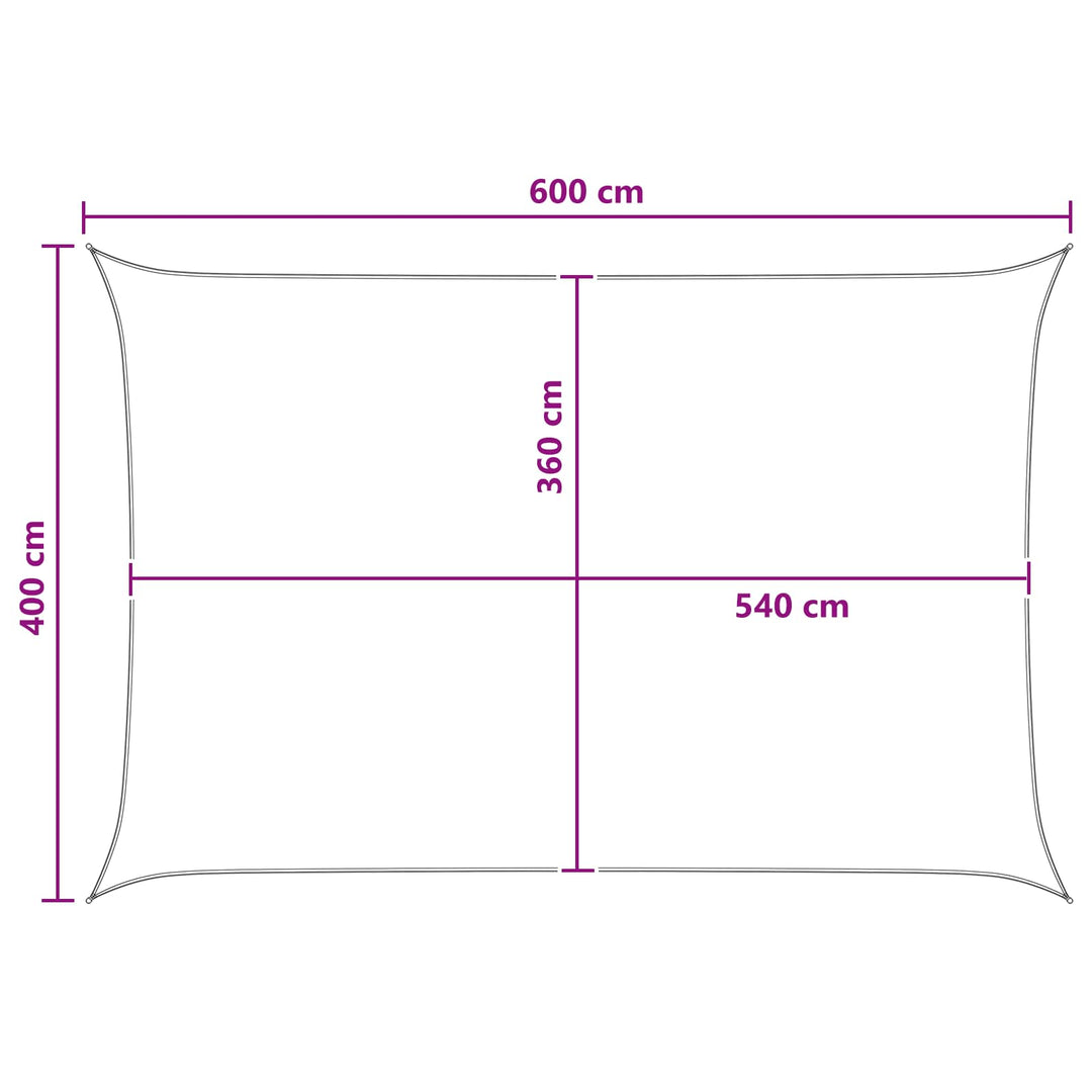 Solsätt Segel 4 X 6 M Hdpe Rektangulär Antracit Och Vitt