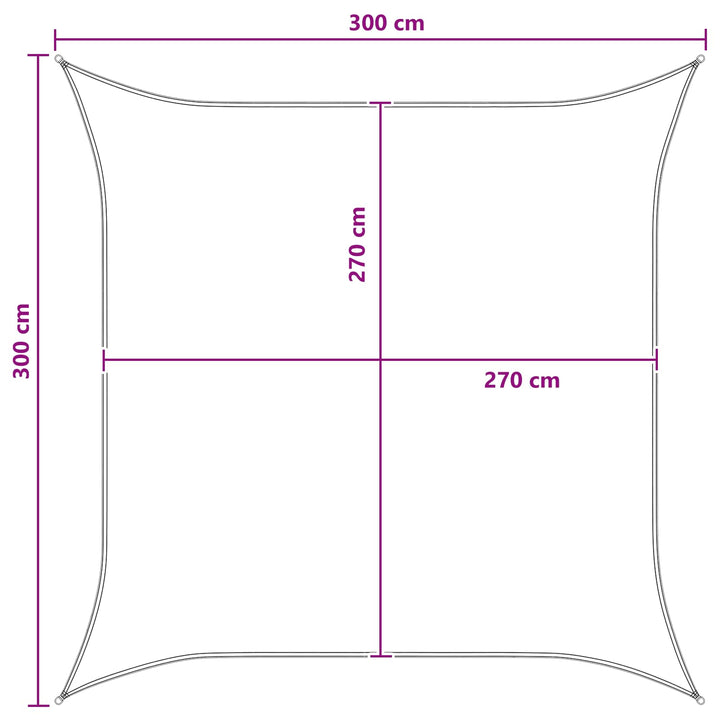 Solsätt Segel Gul Och Vit 3 X 3 M Hdpe