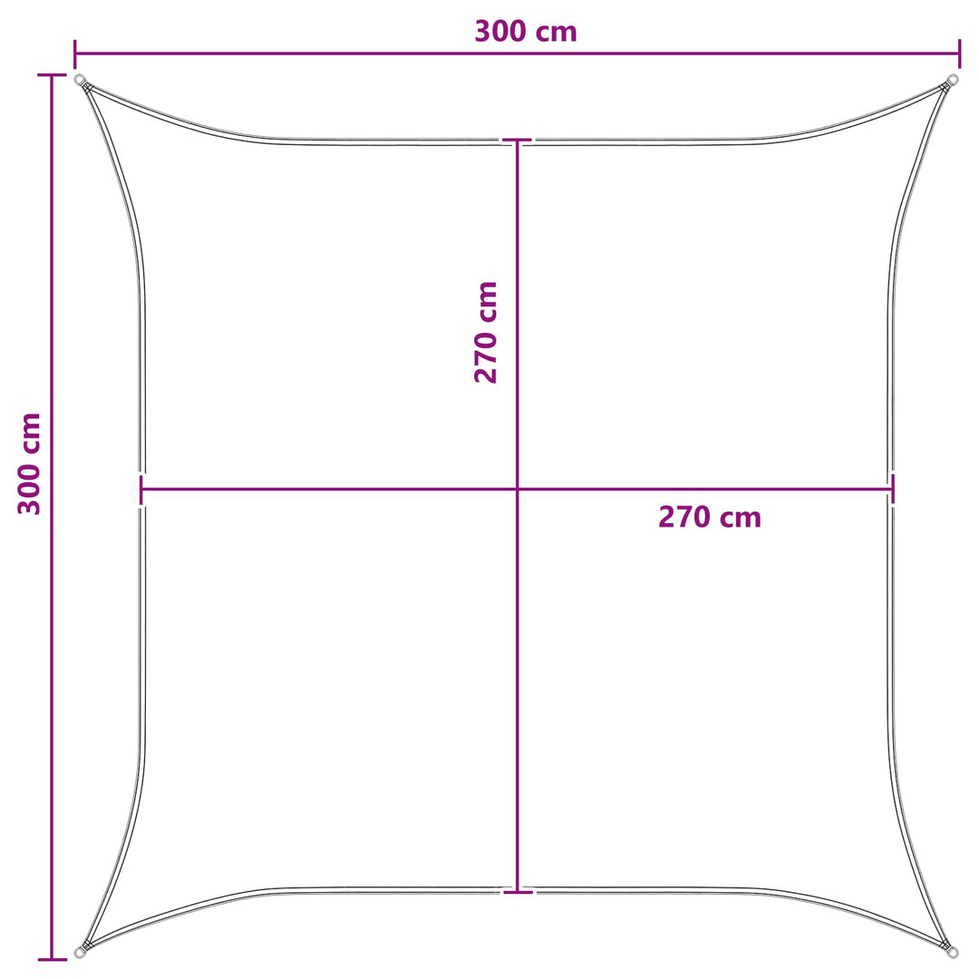 Solsätt Segel Gul Och Vit 3 X 3 M Hdpe