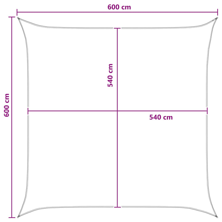 Solsätt Segel Gul Och Vit 6 X 6 M Hdpe