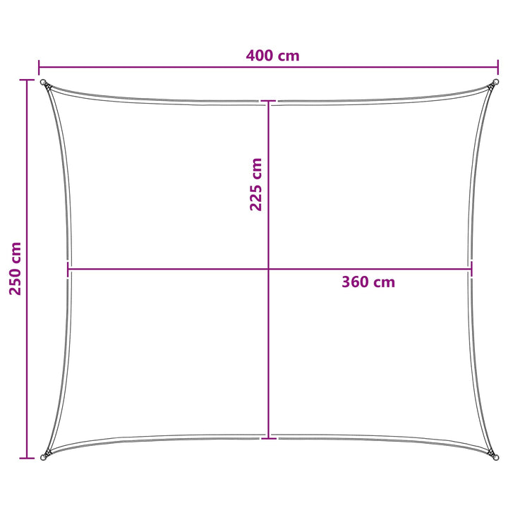 Solsätt Segel 2,5 X 4 M Hdpe Rektangulär Gul Och Vit