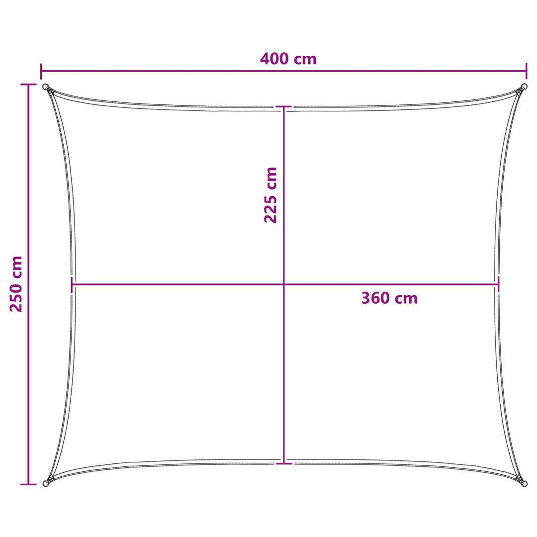 Solsätt Segel 2,5 X 4 M Hdpe Rektangulär Gul Och Vit